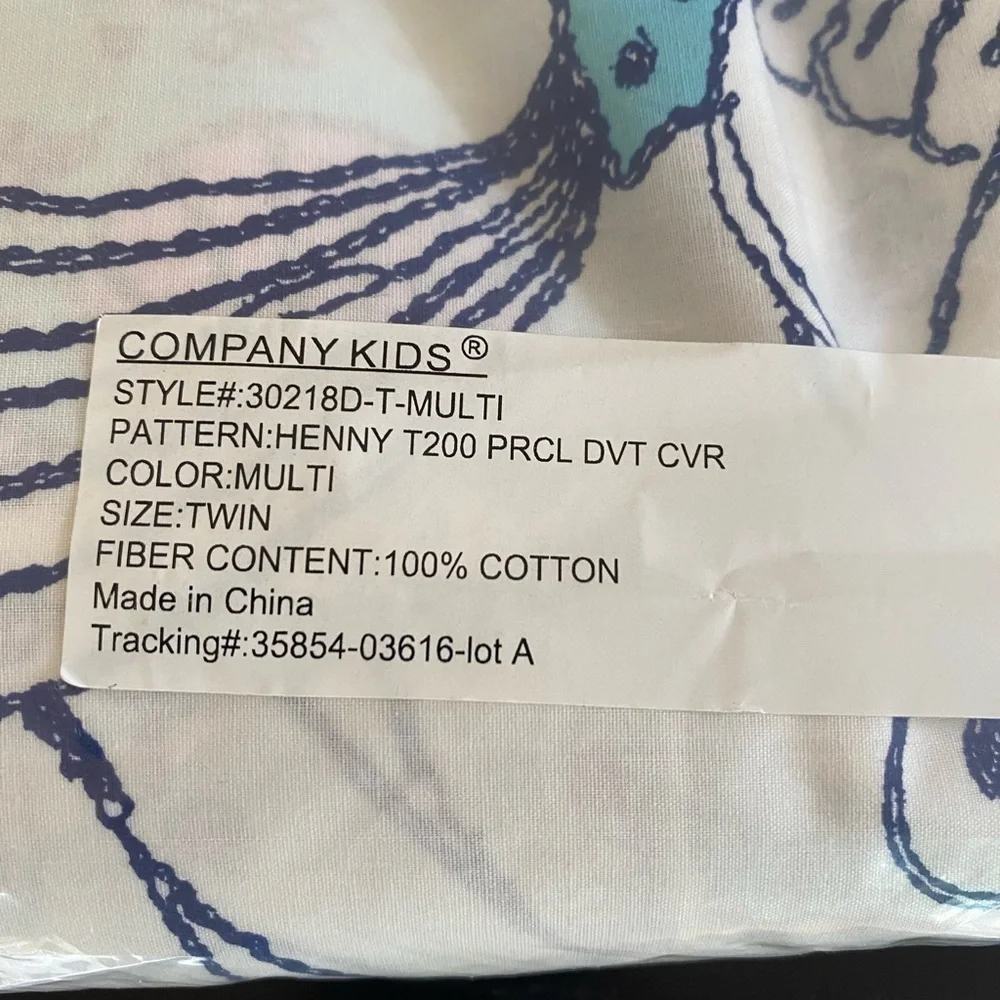 NEW Henny Bird Duvet Comforter Cover Purple Teal TWIN The Company Store Kids